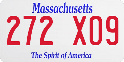 MA license plate 272XO9