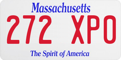 MA license plate 272XP0