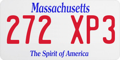 MA license plate 272XP3