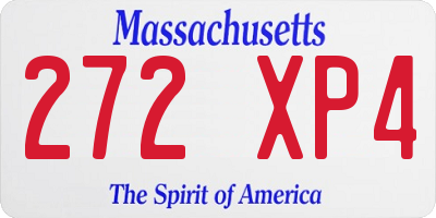 MA license plate 272XP4