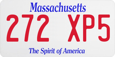 MA license plate 272XP5
