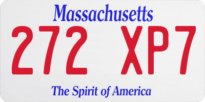 MA license plate 272XP7