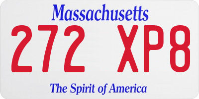 MA license plate 272XP8