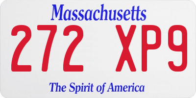 MA license plate 272XP9