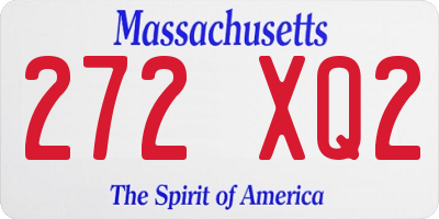 MA license plate 272XQ2