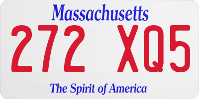 MA license plate 272XQ5