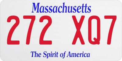 MA license plate 272XQ7