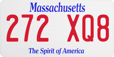 MA license plate 272XQ8