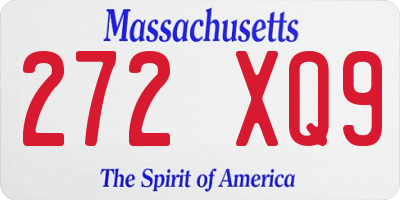 MA license plate 272XQ9