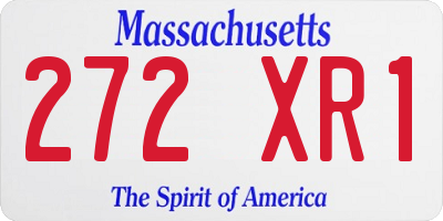 MA license plate 272XR1