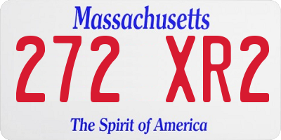 MA license plate 272XR2