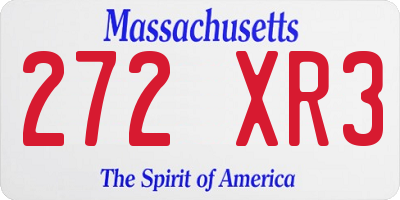 MA license plate 272XR3
