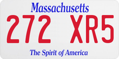 MA license plate 272XR5