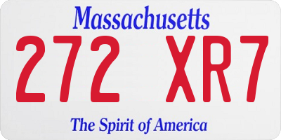 MA license plate 272XR7