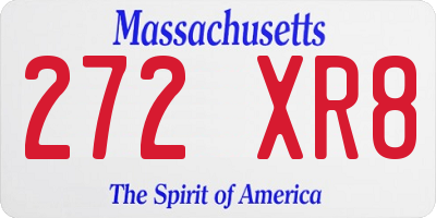 MA license plate 272XR8