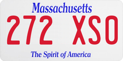 MA license plate 272XS0