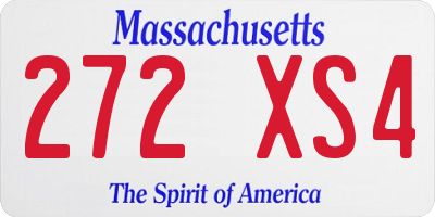 MA license plate 272XS4