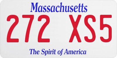 MA license plate 272XS5