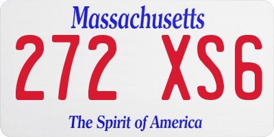 MA license plate 272XS6