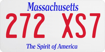 MA license plate 272XS7