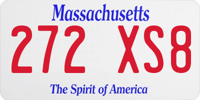 MA license plate 272XS8