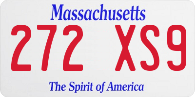 MA license plate 272XS9