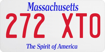 MA license plate 272XT0