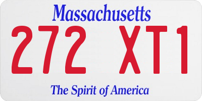 MA license plate 272XT1