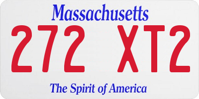 MA license plate 272XT2