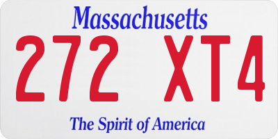 MA license plate 272XT4