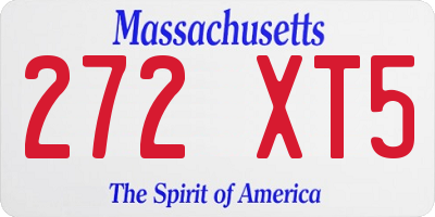 MA license plate 272XT5