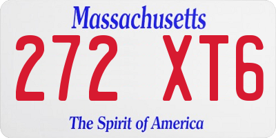 MA license plate 272XT6