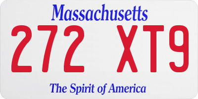MA license plate 272XT9
