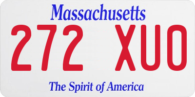MA license plate 272XU0