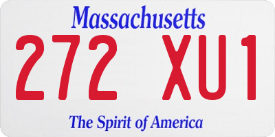 MA license plate 272XU1