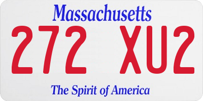 MA license plate 272XU2