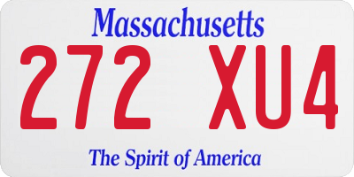 MA license plate 272XU4