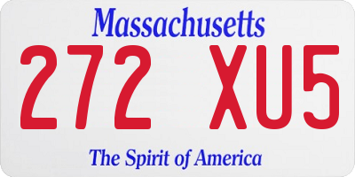 MA license plate 272XU5