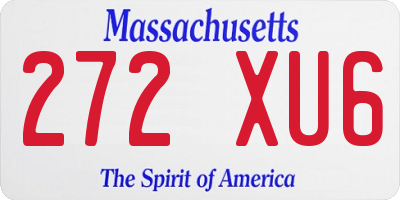 MA license plate 272XU6