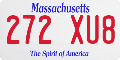 MA license plate 272XU8