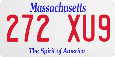 MA license plate 272XU9
