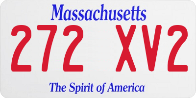 MA license plate 272XV2
