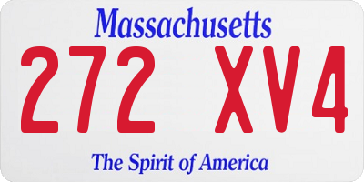 MA license plate 272XV4