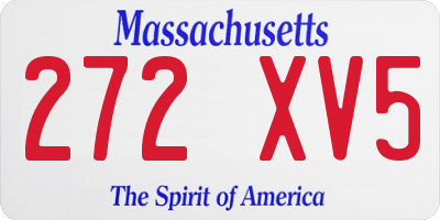 MA license plate 272XV5