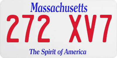 MA license plate 272XV7