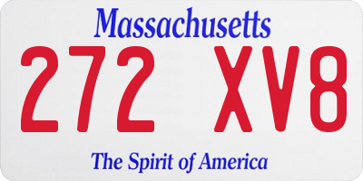 MA license plate 272XV8