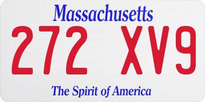 MA license plate 272XV9