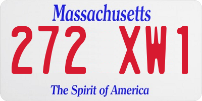MA license plate 272XW1