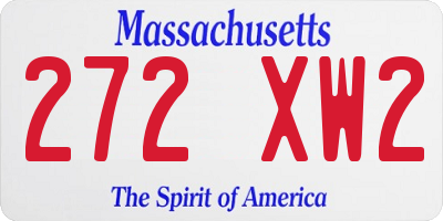 MA license plate 272XW2