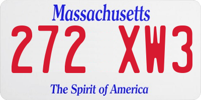 MA license plate 272XW3